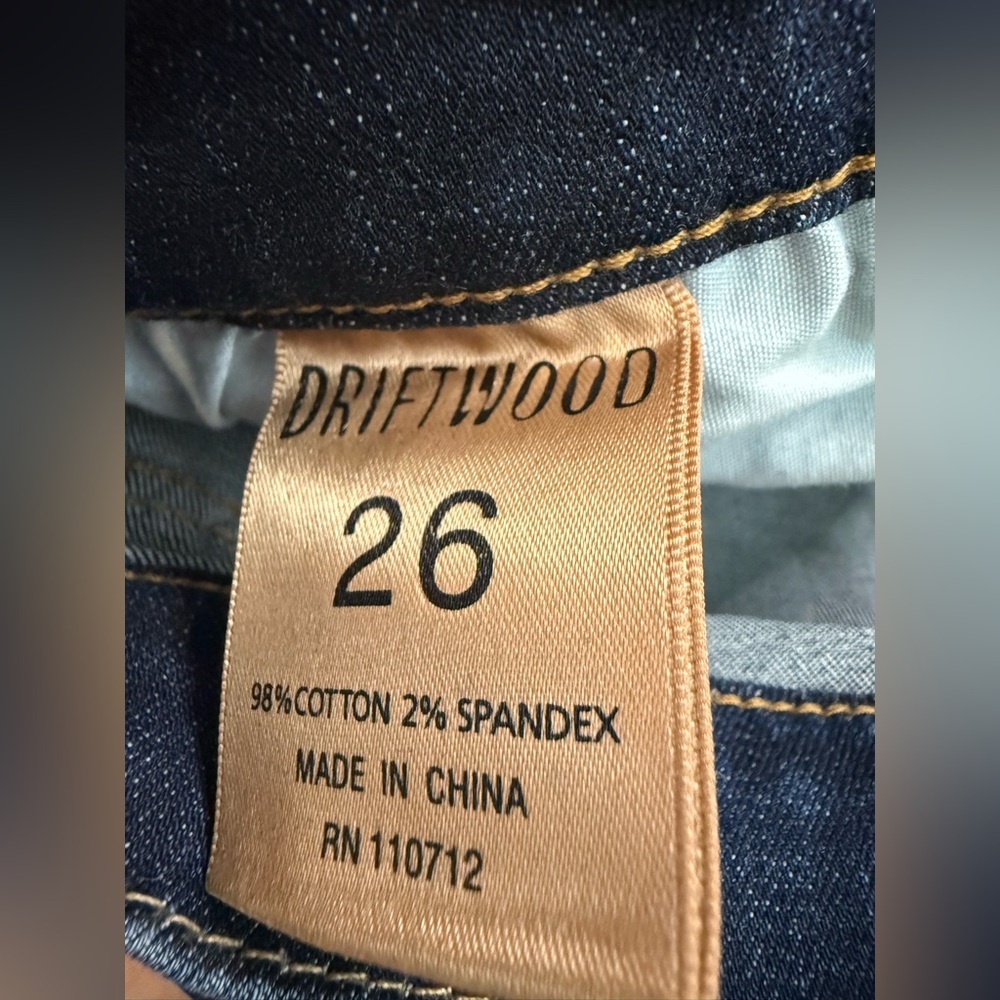 Driftwood Marilyn Womens Sz 26 Aztec Embroidery Indigo Classic Cut Skinny Jeans - Picture 5 of 10